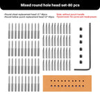 WUTA 3G Plancha para pinchar cuero con Wechselkopf – Professionelles Lederlochwerkzeug aus 4Cr13 Stahl, Austauschbare Chisel- &amp; Punch-Köpfe para bricolaje Lederarbeiten 