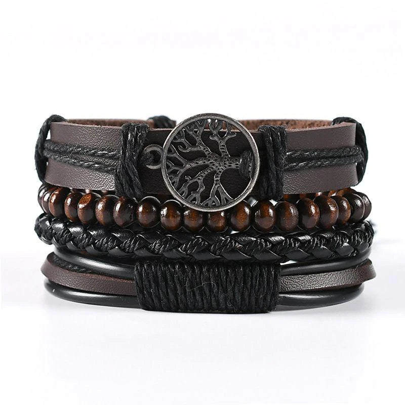 Geflochtenes Herrenarmband im Leder-Look – Trendiges Rundarmband mit silberfarbener Legierung, moderner Männer Armschmuck 06/2024