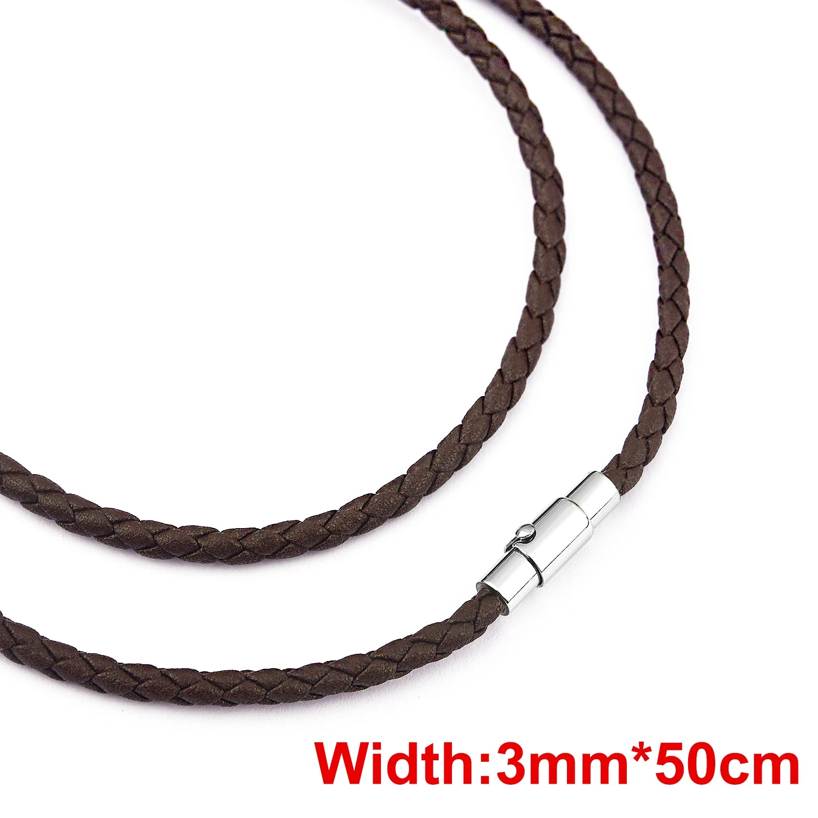 Leder-Wachskordel Halskette mit Edelstahlverschluss – 45/50/60 cm Kette für Damen & Herren, DIY Schmuckzubehör