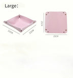 Faltbare Leder Ablageschale 25 cm – Stilvolle Aufbewahrung für Schmuck, Schlüssel & Kleinteile