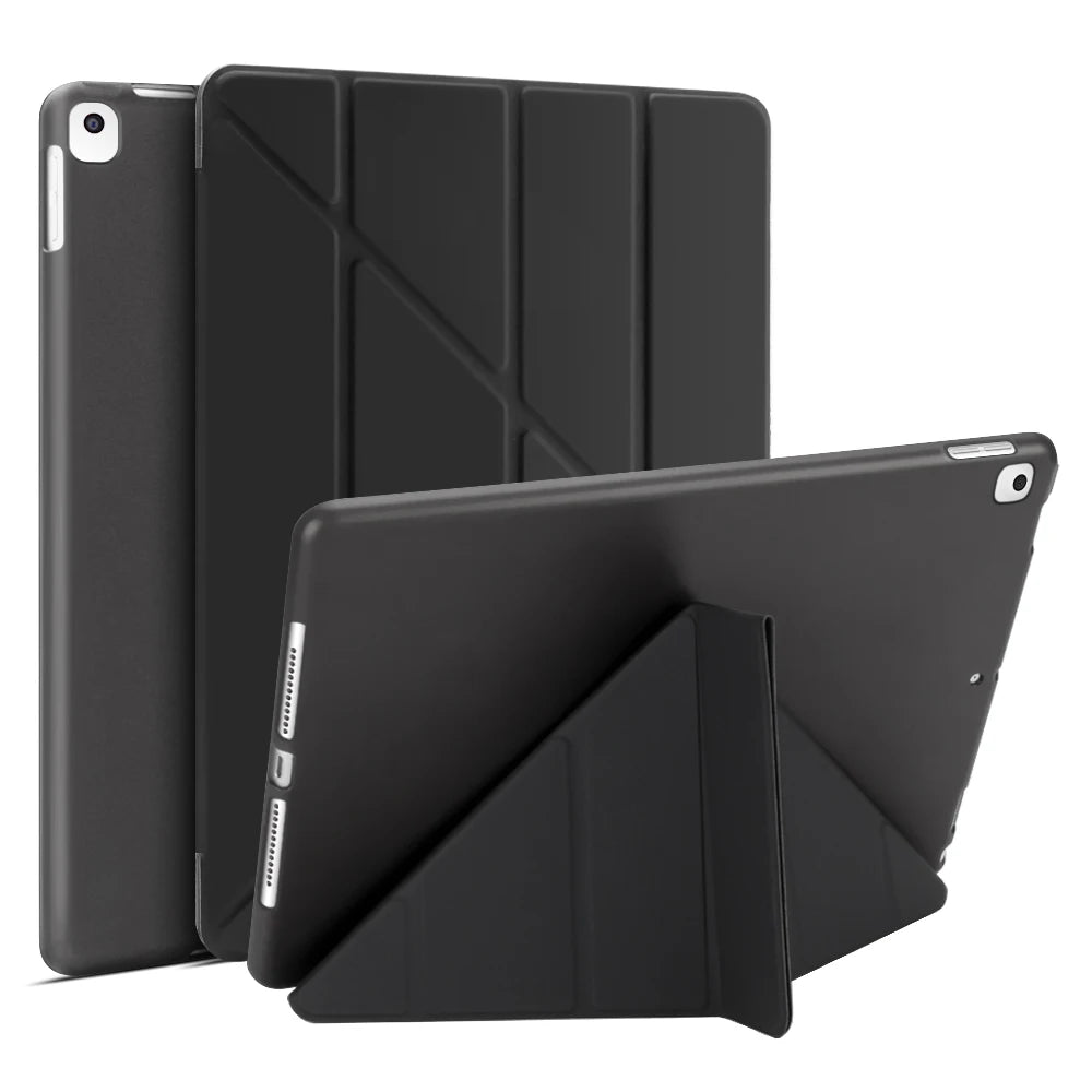 Premium Leder iPad Hülle mit Silikon-Backcover – Slim Smart Case mit Auto Wake/Sleep & Standfunktion für iPad 9.7–10.9 Zoll