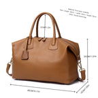Große Leder Reisetasche aus echtem Rindsleder – Damen Travel Duffle & Tote Bag mit Schultergurt, stilvolle Weekend Messenger Bag