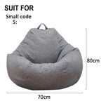 Lazy Sofa Bean Bag Bezug aus Leinenstoff – Sitzsack- &amp; Lounger-Hülle ohne Füllung für Wohnzimmer, Tatami &amp; Lounge 
