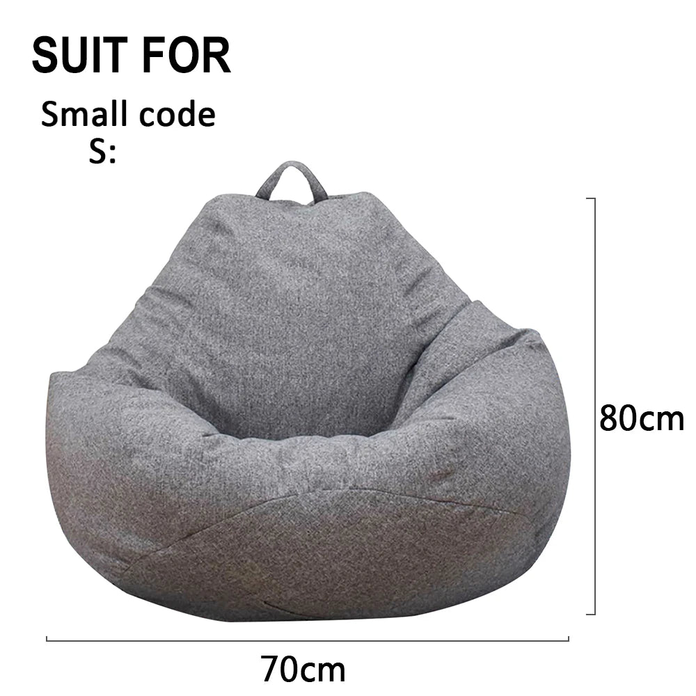 Lazy Sofa Bean Bag Bezug aus Leinenstoff – Sitzsack- & Lounger-Hülle ohne Füllung für Wohnzimmer, Tatami & Lounge
