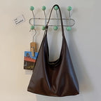 Große Damen Leder Tote Bag 2025 – Leichte Vintage Schultertasche mit viel Stauraum, minimalistischer & robuster Arbeits-Handtasche