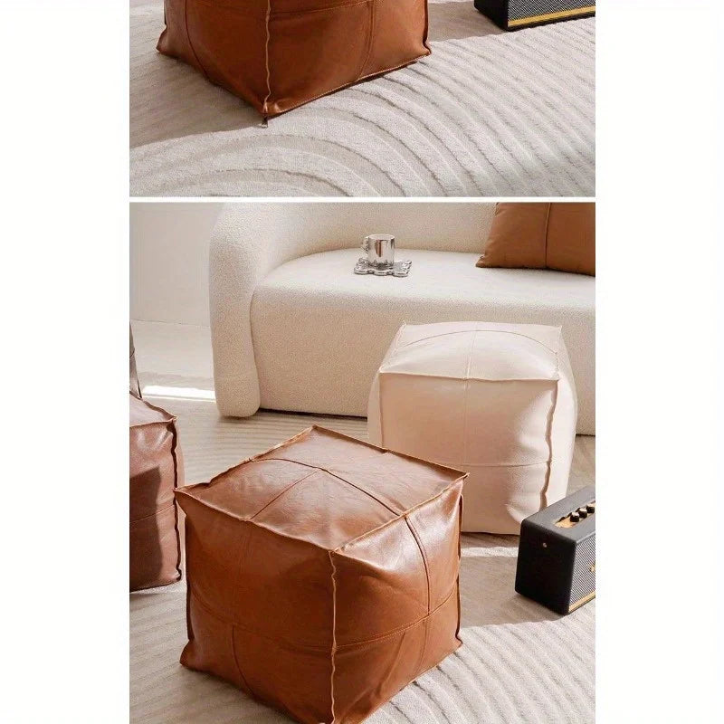 Light Luxury PU Leder Tatami Sitzkissen – Faltbares Boden-Sitzkissen im marokkanischen Stil, ungefüllt & platzsparend für Wohnzimmer