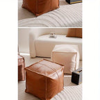 Light Luxury PU Leder Tatami Sitzkissen – Faltbares Boden-Sitzkissen im marokkanischen Stil, ungefüllt & platzsparend für Wohnzimmer