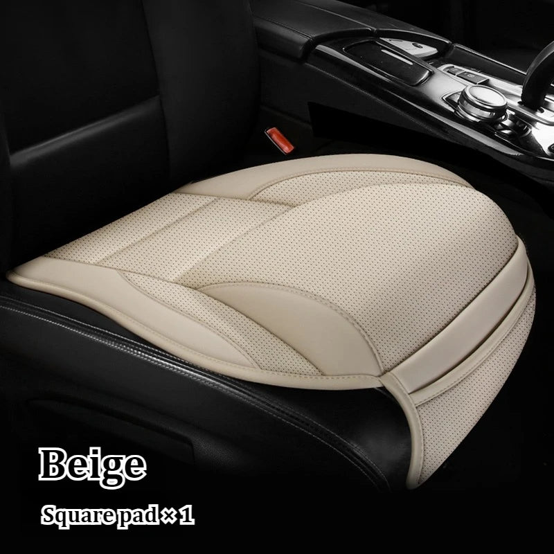 Ergonomisches PU-Leder Auto-Sitzkissen mit Rücken- & Beinunterstützung – Belüftetes Komfort-Sitzpolster mit Staufächern, universell passend