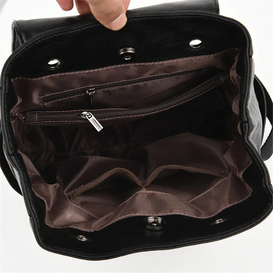 VANDERWAH Luxus Damen Leder-Rucksack – Großer Echtleder Rucksack aus Schafleder für Schule, Alltag & Reisen