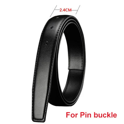 Eleganter Herren Ledergürtel ohne Schnalle – CETIRI Echtleder, 3,2 cm breit, Schwarz