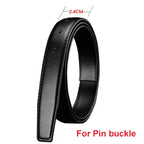 Eleganter Herren Ledergürtel ohne Schnalle – CETIRI Echtleder, 3,2 cm breit, Schwarz