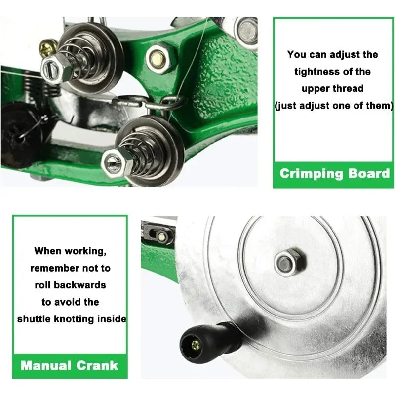 Manuelle Leder Nähmaschine für Schusterarbeiten – Robuste Schuhreparatur- & Stichmaschine mit Handkurbel für Leder, Taschen, Zelte & Gürtel