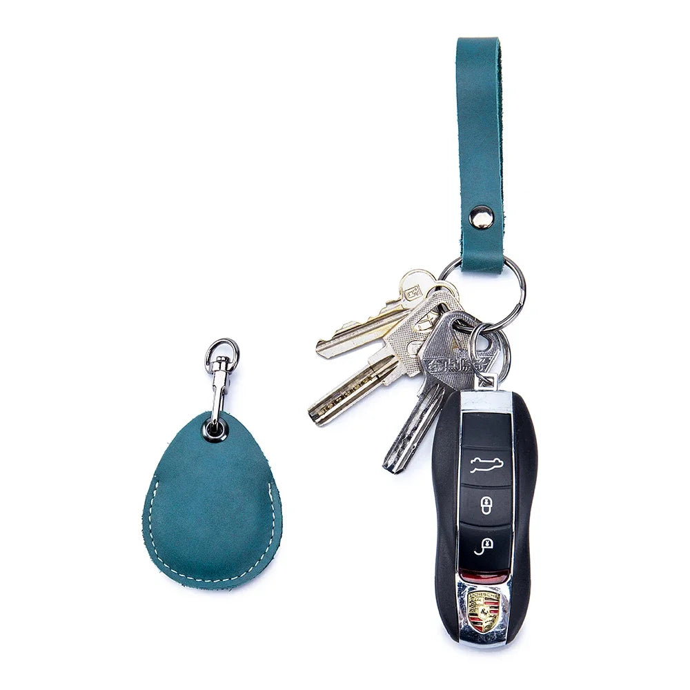 Personalisierbare Lederhülle für StarLine S96 & PIK Intercom – Premium Schutzcover aus Rindsleder für Alarm- & IC-Tags mit Schlüsselanhänger
