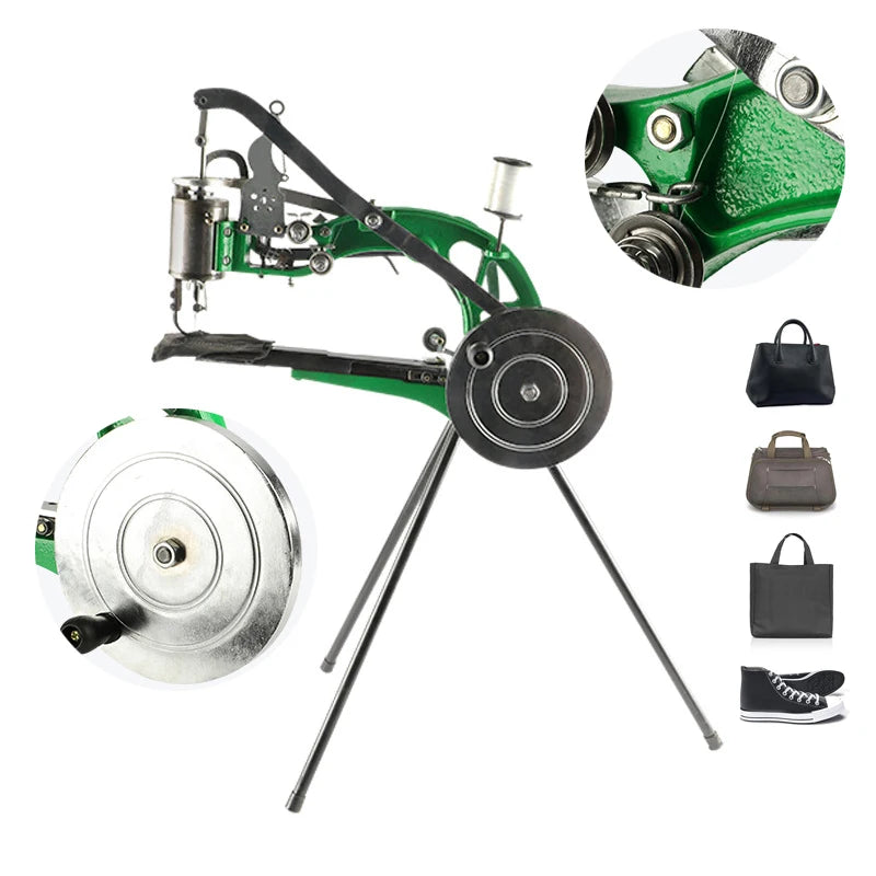 Manuelle Leder Nähmaschine für Schusterarbeiten – Robuste Schuhreparatur- &amp; Stichmaschine mit Handkurbel für Leder, Taschen, Zelte &amp; Gürtel 