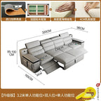 Designer Ledersofa für das Wohnzimmer – Verstellbares, faltbares & modulares Lounge-Sofa aus Echtleder im minimalistischen Design