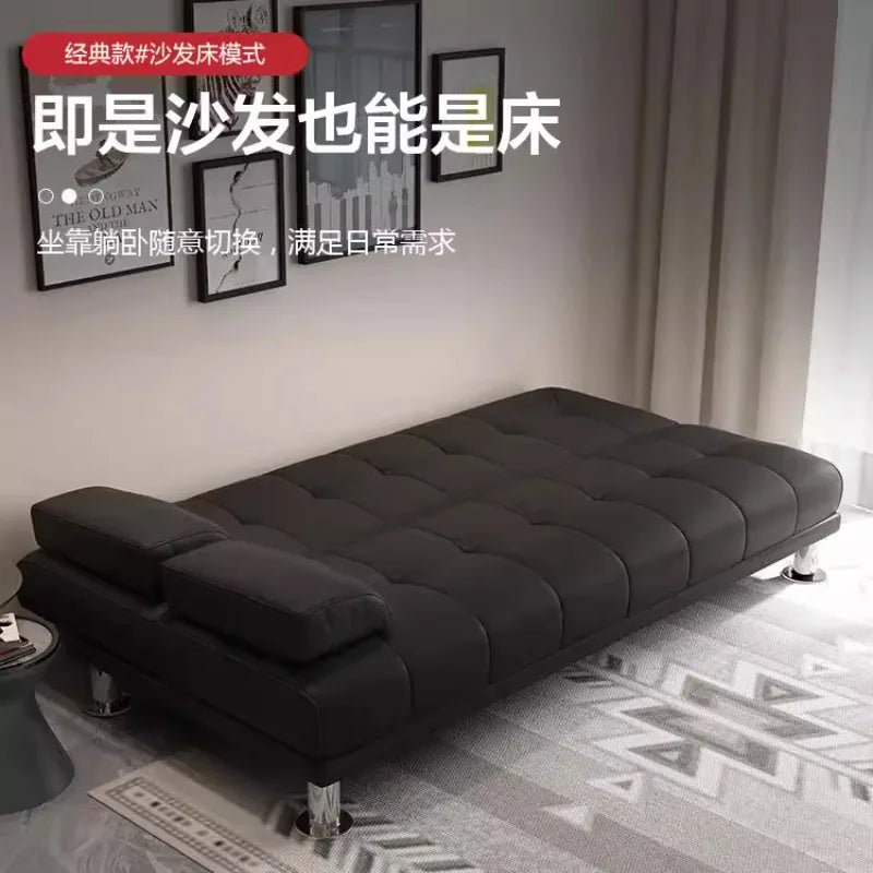 Klappbares Leder Schlafsofa – Modernes 2-in-1 Sofa & Bett für kleine Wohnungen, multifunktionales Wohn- und Bürosofa