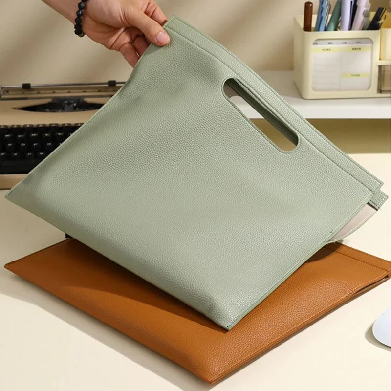 A4 PU-Leder Dokumententasche mit Magnetverschluss – Robusto organizador empresarial Mappe &amp; Tablet Tasche für Büro &amp; Alltag 