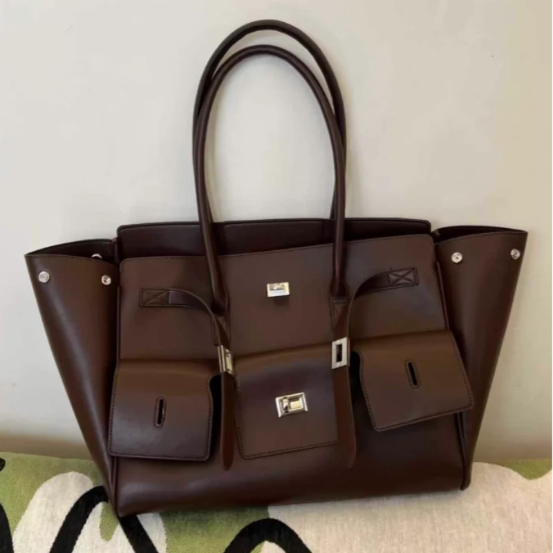 Luxuriöse Wing Tote Bag aus hochwertigem Leder – Große Damen Schultertasche mit weicher Struktur, ideal für Business, Reisen & Alltag