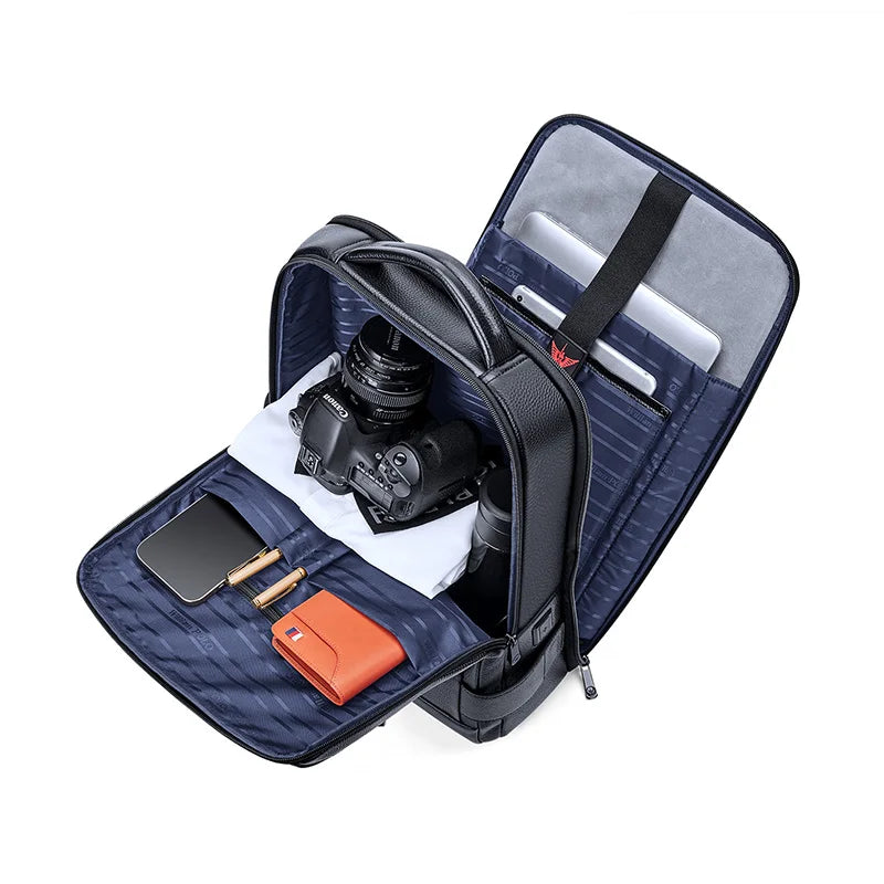 WILLIAMPOLO Echtleder Rucksack Unisex – Großer Laptoprucksack aus Leder für Business, Pendeln & Reisen