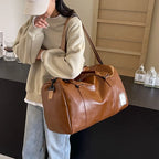 Wasserdichte PU-Leder Gym Bag für Damen & Herren – Fitness- und Reise-Rucksack mit Trocken-/Nass-Fach