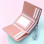 Luxuriöse Damen Mini-Geldbörse aus PU-Leder – Eleganter Kartenhalter & Kurzgeldbeutel mit Münzfach und Glanzdetails