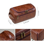 Personalisierter Kulturbeutel mit Namensgravur – Wasserfeste PU-Leder Make-up &amp; Rasurtasche für Business &amp; Reise 