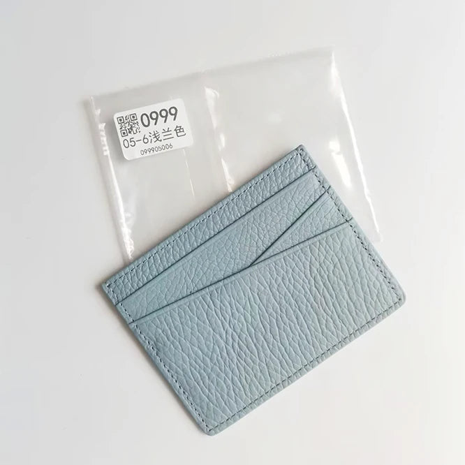 Véritable carte avec initiales – Slim Luxus Card Holder aus Rindsleder für Damen &amp; Herren | Porte-monnaie personnalisé