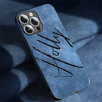 Funda de cuero personalizada para iPhone con nombres de fotografías: fundas de arte de lujo para iPhone 11–16 Pro Max