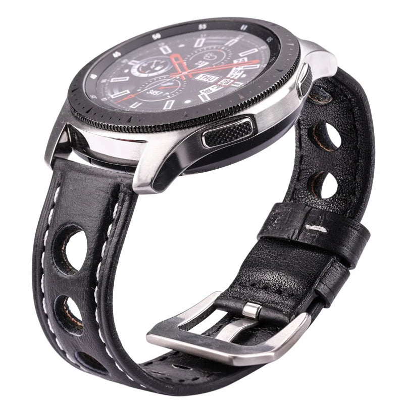 Vintage Uhrenarmband aus echtem Rindsleder – Robustes Cowhide Watchband 20 / 22 / 24 mm mit Dornschließe für Damen & Herren