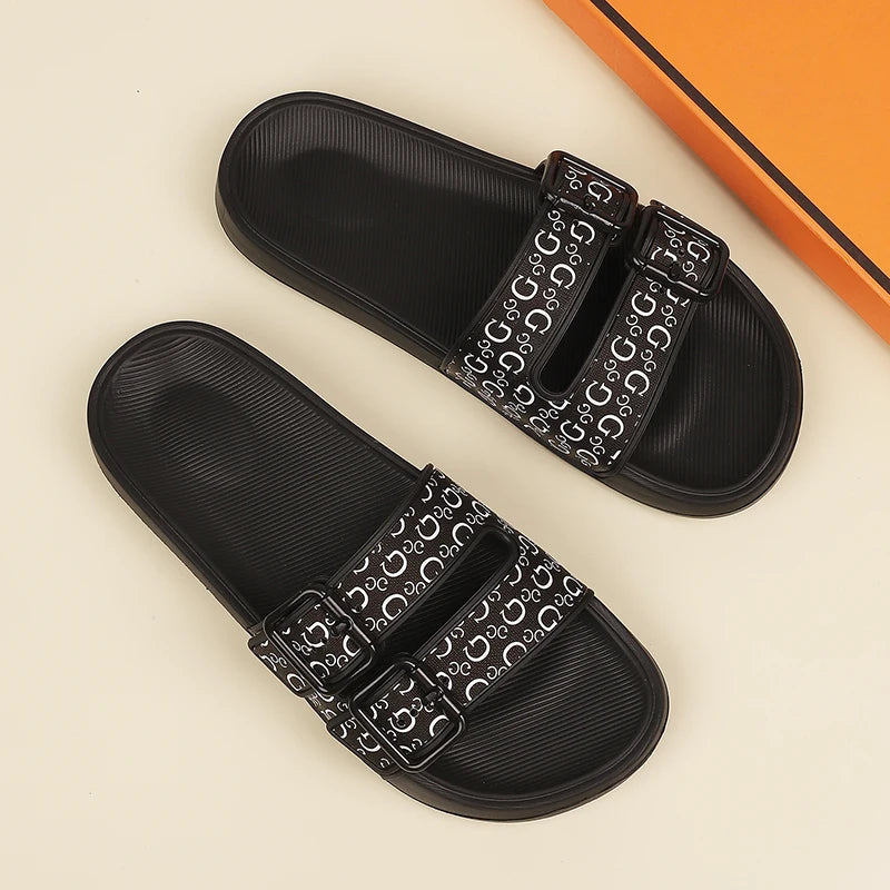 PHERON Herren Lederslipper 2025 – Bequeme Sommer Hausschuhe, Echtes Leder Flip-Flops, Indoor & Casual Slides für Männer