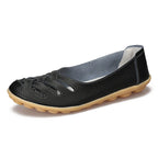 HAJINK Damen Leder Flats – Handgefertigte Loafers, Slip-On Ballerinas aus echtem Rindsleder
