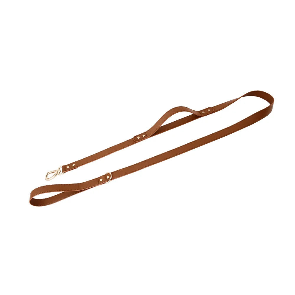 Wasserdichtes Leder Hundegeschirr mit Leine – Verstellbares Brustgeschirr-Set mit Schnellverschluss für kleine &amp; mittelgroße Hunde