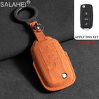 Wildleder Autoschlüssel Hülle para VW, Skoda y SEAT - Funda para llave premium para Passat B8, Tiguan MK2, Golf 8, Octavia A7/A8 y Leon MK4 