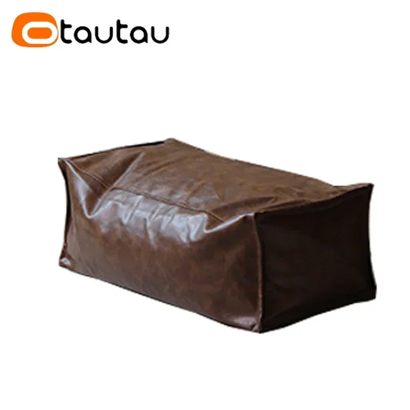 King Size Sitzsack Bezug aus Kunstleder – Bequemer Bean Bag Sofa Cover ohne Füllung für Gaming, Filme & Entspannung