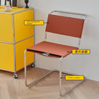 Nordischer Designer-Lederstuhl aus Sattelleder – Moderner Lounge- & Wohnzimmerstuhl mit Edelstahlgestell für Wohnraum, Hotel & Bar