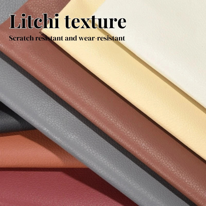Selbstklebender PVC-Kunstlederstoff mit Litchi-Struktur – 1/3/5/10 Meter Reparaturmaterial für Auto, Sofa & Polster