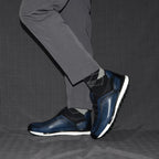 XEBOS Herren Ledersneaker – Klassische Slip-On Casual Schuhe aus echtem Rindsleder, handgefertigt, modisch & komfortabel