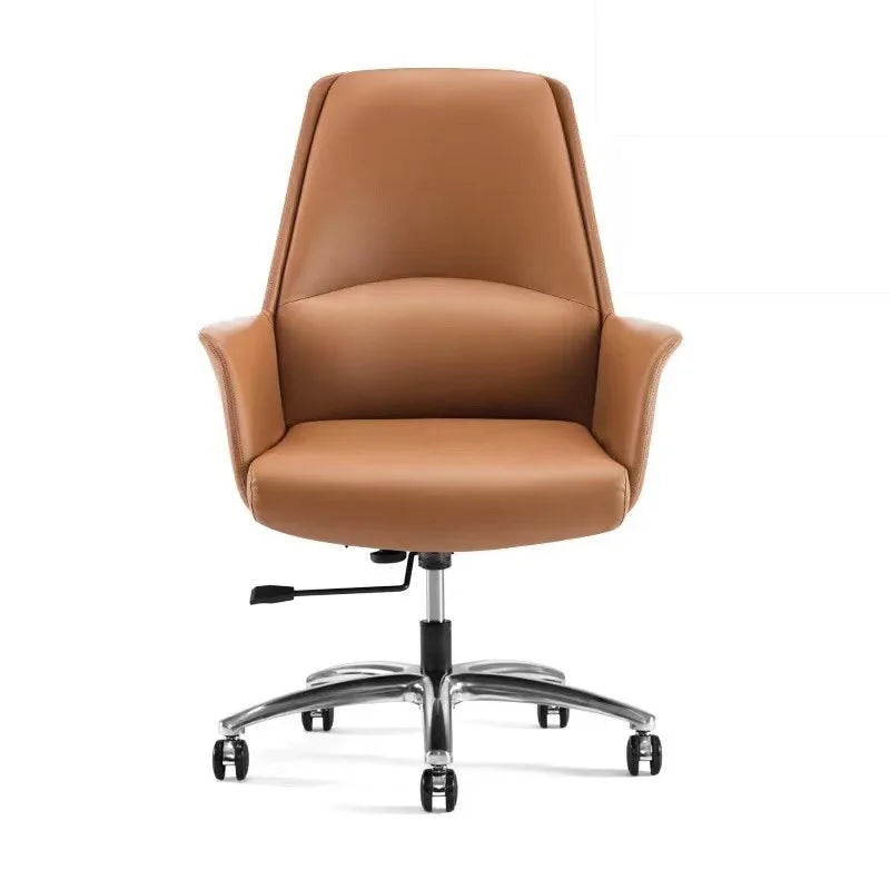 Boss Bürostuhl mit hoher Rückenlehne aus Leder – Silla de oficina ejecutiva Drehbarer en estilo ligero y lujoso para oficinas, estudios y reuniones 