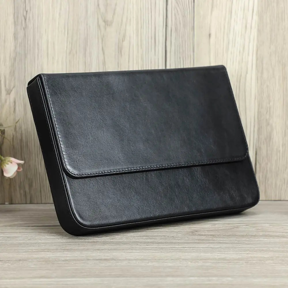 Luxuriöses Leder Füllfederhalter-Etui mit 12 Fächern – Hochwertige Stiftebox aus echtem Leder mit herausnehmbarem Einsatz