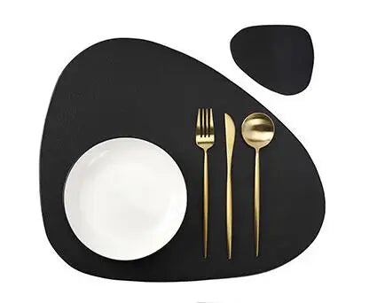 Ensembles de plats ovales noirs et sous-ensembles d'art – Ensemble de table élégant (1/4/6 ensembles) pour cuisine, fête et style de maison. 