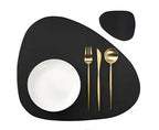 Ensembles de plats ovales noirs et sous-ensembles d'art – Ensemble de table élégant (1/4/6 ensembles) pour cuisine, fête et style de maison. 