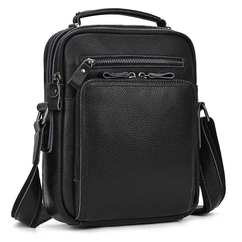 Newsbirds Herren Leder Schultertasche – Crazy Horse Crossbody Messenger Bag aus echtem Rindsleder