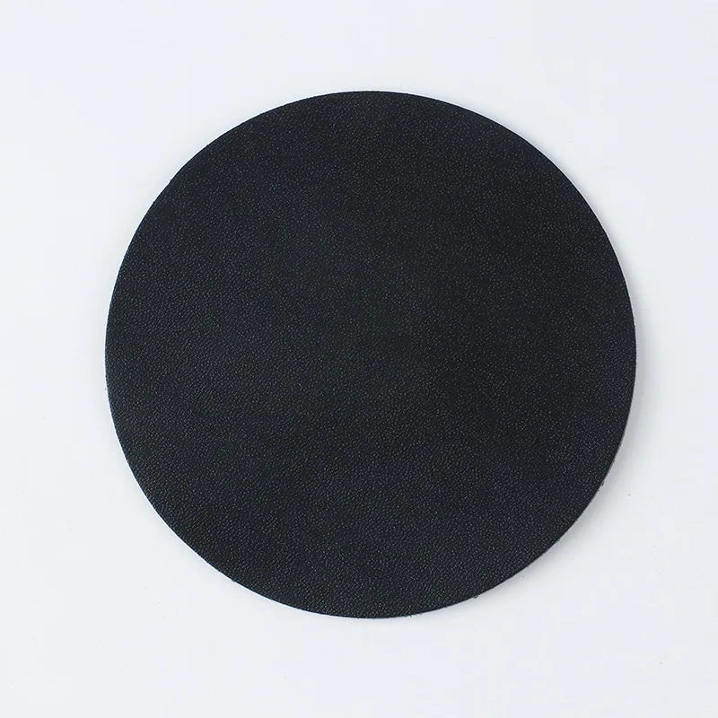 Runde & quadratische Leder-Untersetzer – Schlichte, stilvolle Coaster in Uni-Farben | Wasserdicht & hitzeisolierend für Tisch & Zuhause