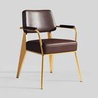 Nordischer Leder-Armchair mit Metallgestell – Vielseitiger Designerstuhl für Esszimmer, Wohnzimmer, Café &amp; Meetingräume