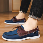 Braune Retro Leder Mokassins für Herren – Business Casual Slip-On Loafer, Designer Driving Shoes in Übergrößen bis 48