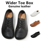 TONGLEPAO Barfuß Leder Sneaker – Zero Drop Schuhe aus echtem Rindsleder, breite Zehenbox & weiche Korksohle für Damen & Herren