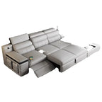 Designer Ledersofa für das Wohnzimmer – Verstellbares, faltbares & modulares Lounge-Sofa aus Echtleder im minimalistischen Design