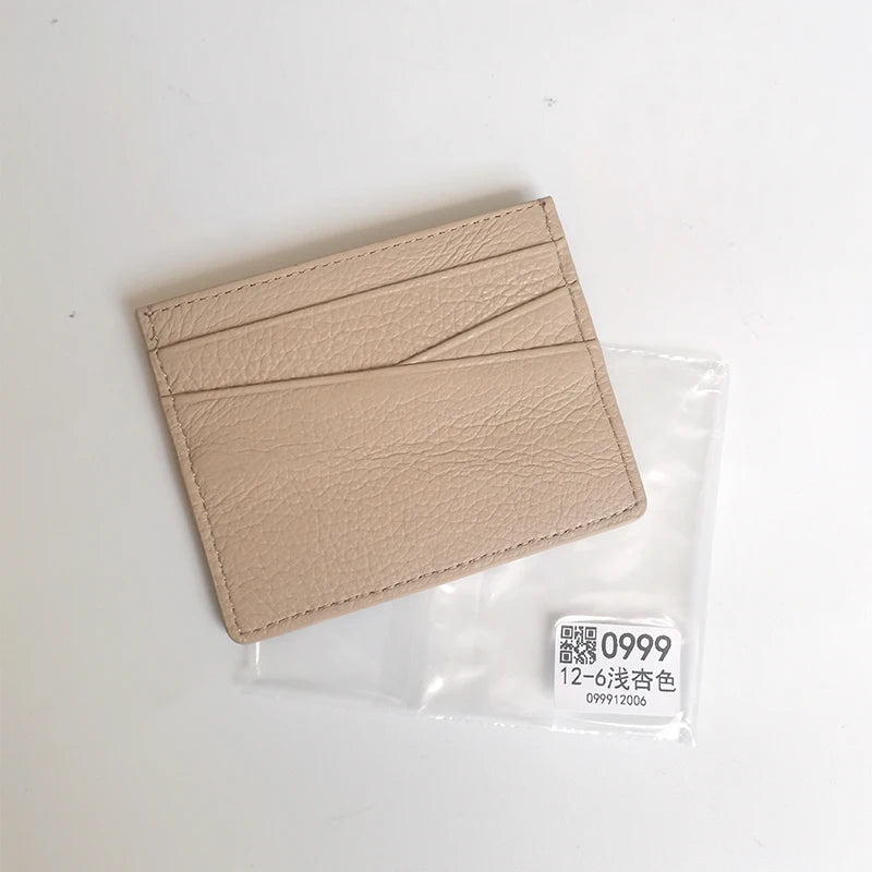 Véritable carte avec initiales – Slim Luxus Card Holder aus Rindsleder für Damen &amp; Herren | Porte-monnaie personnalisé