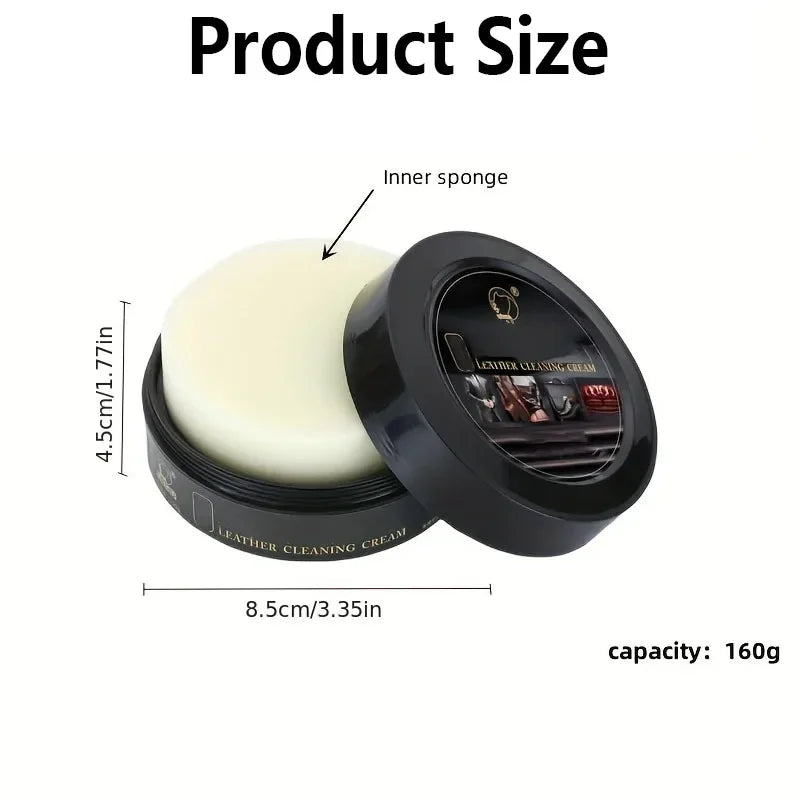 Multifunktionale Lederpflege Creme 160 g – Reinigungs-, Pflege- & Poliercreme für Auto, Sofa, Taschen, Schuhe & Lederjacken