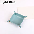 Nordic Style PU-Leder Ablageschale – Faltbarer Desktop Organizer für Schlüssel, Schmuck & Kosmetik | Quadratische Aufbewahrungsbox